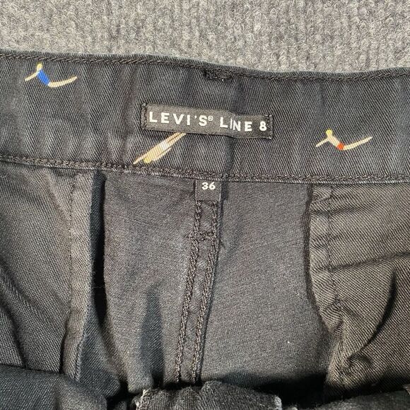 Levis Line 8 Mens Size 36 Swimmer Diver All Over Print Shorts 8" Faded Black - Picture 3 of 12